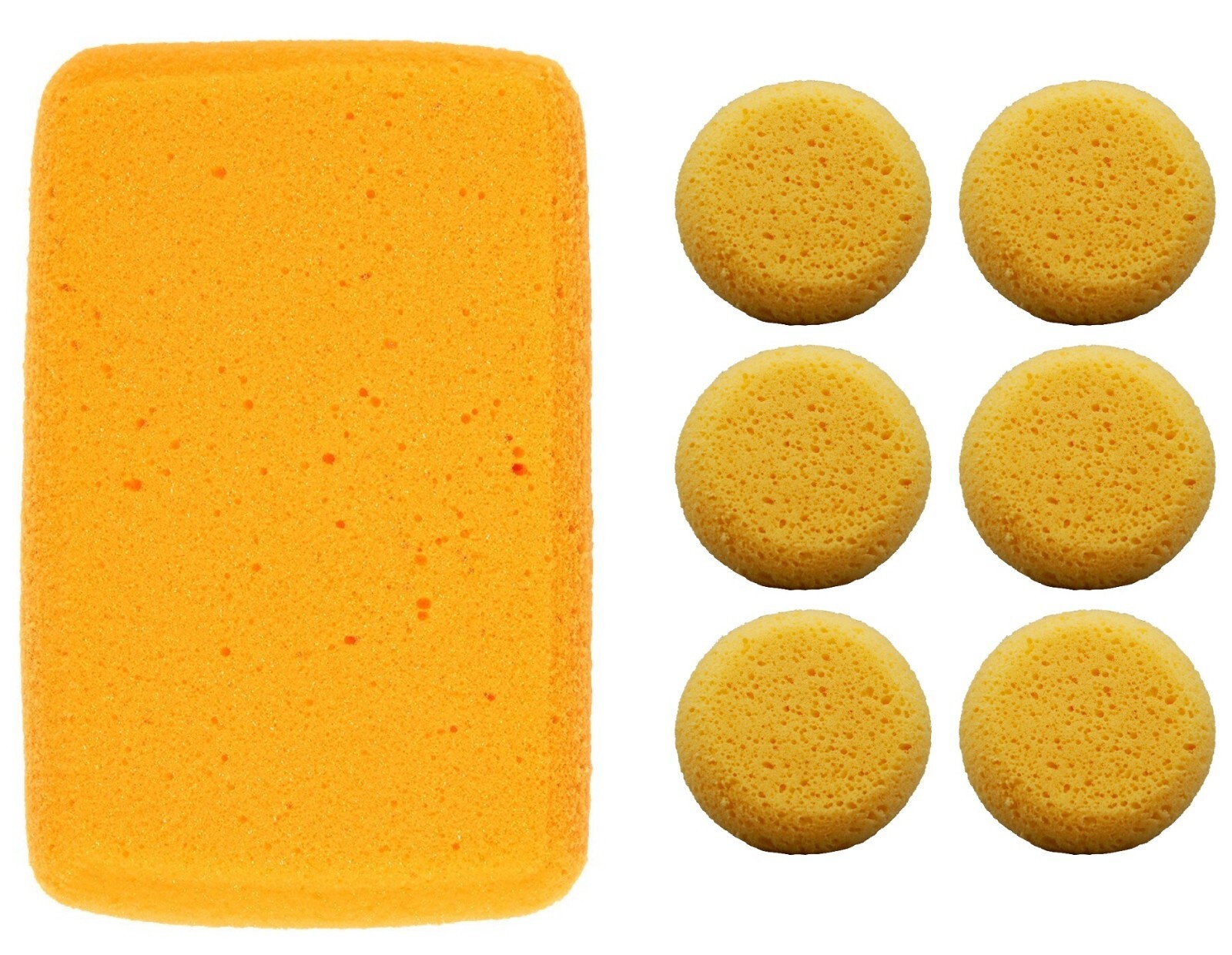 Sponge Assortment – Includes 6 Synthetic Sponges 2.5″ and 1 Large Grout Sponge