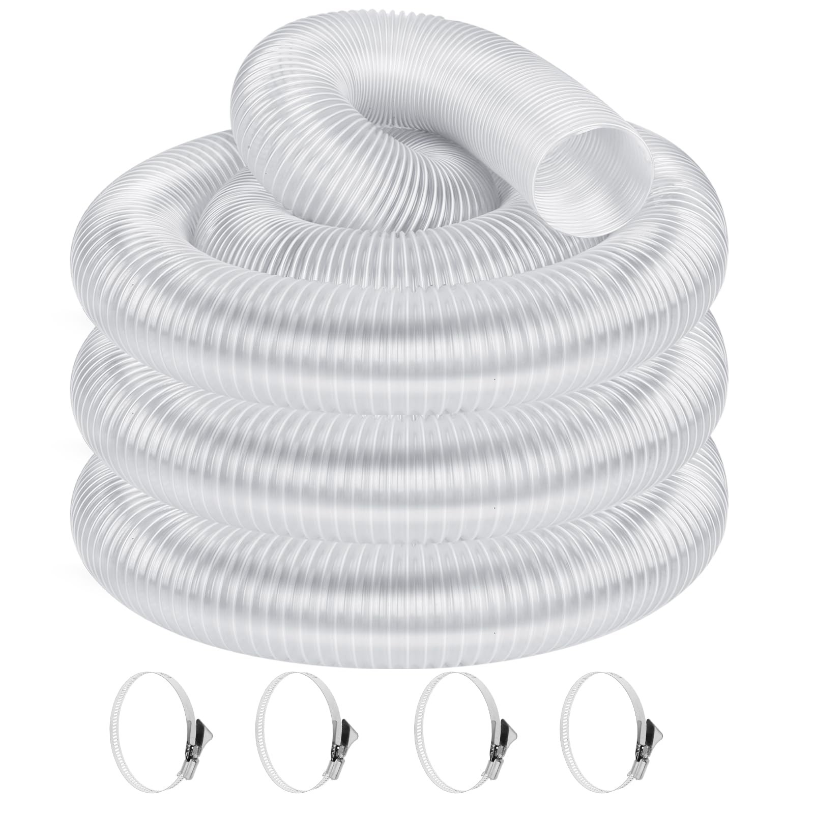 2 1/2″ x 20′ Heavy PVC Dust Collection Hose Flexible Clear Debris Fume