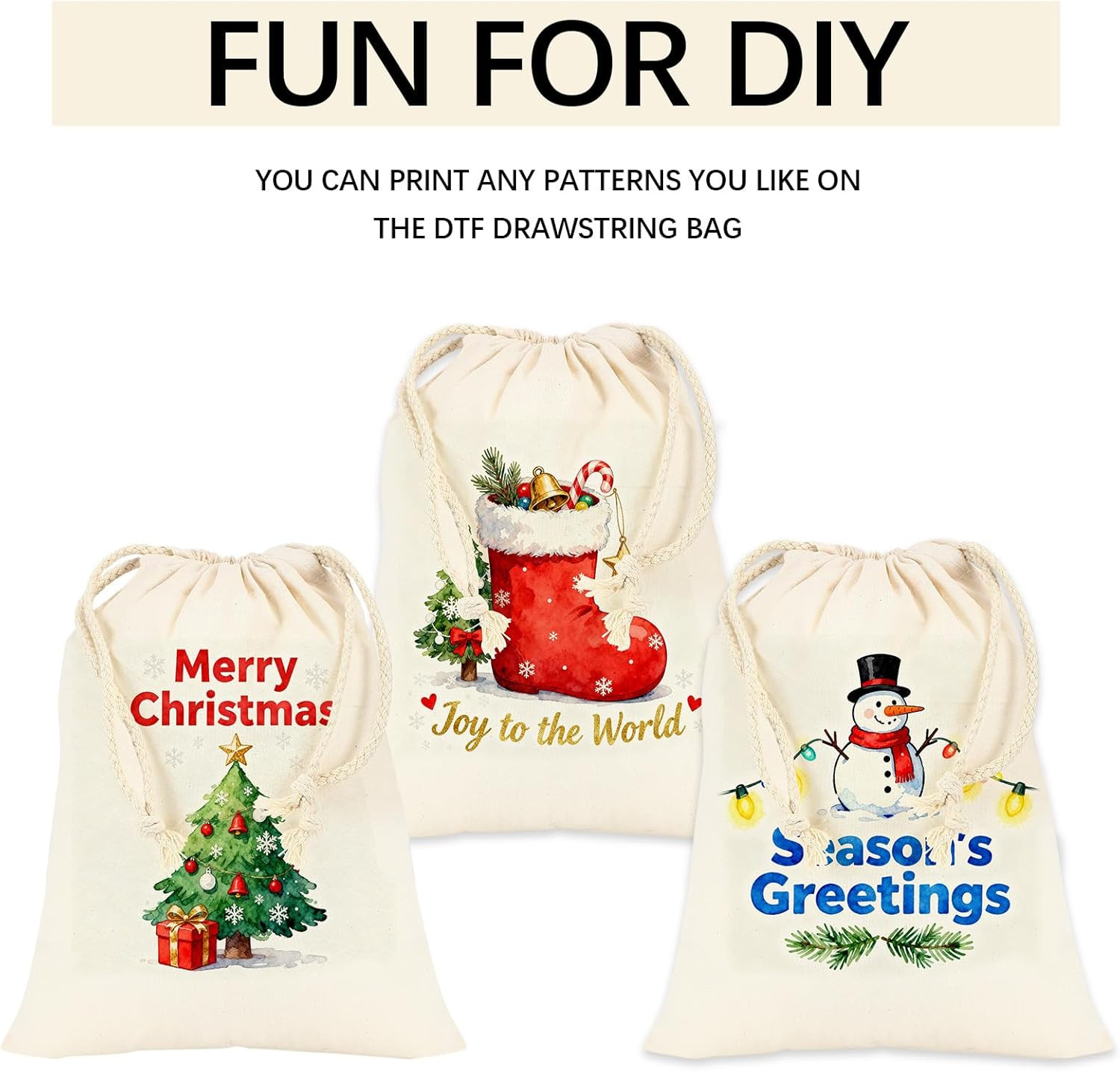 12 Pack Drawstring Bags 8×10 in Cotton Muslin Pouches Canvas Gift Party Favor