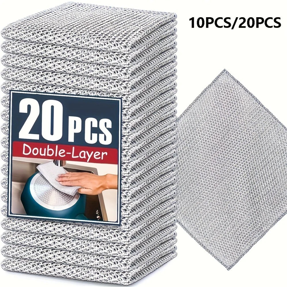 Steel Wire Cleaning Cloth Non Scratch Kitchen Dishwashing Rags