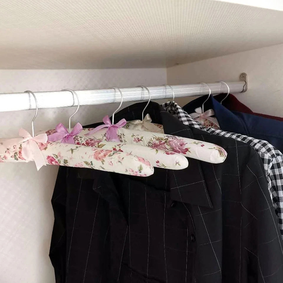 Padded Hangers for Women Sweaters – Satin Padded Hangers (Floral-5pcs)