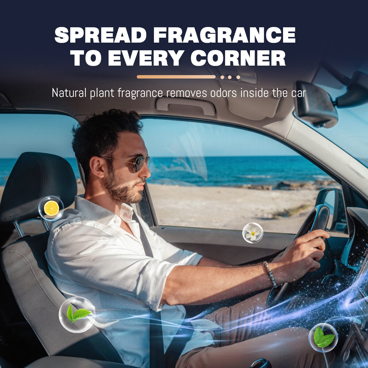 Smart Car Humidifier & Essential Oil Diffuser Aromatherapy Air Freshener (Black)