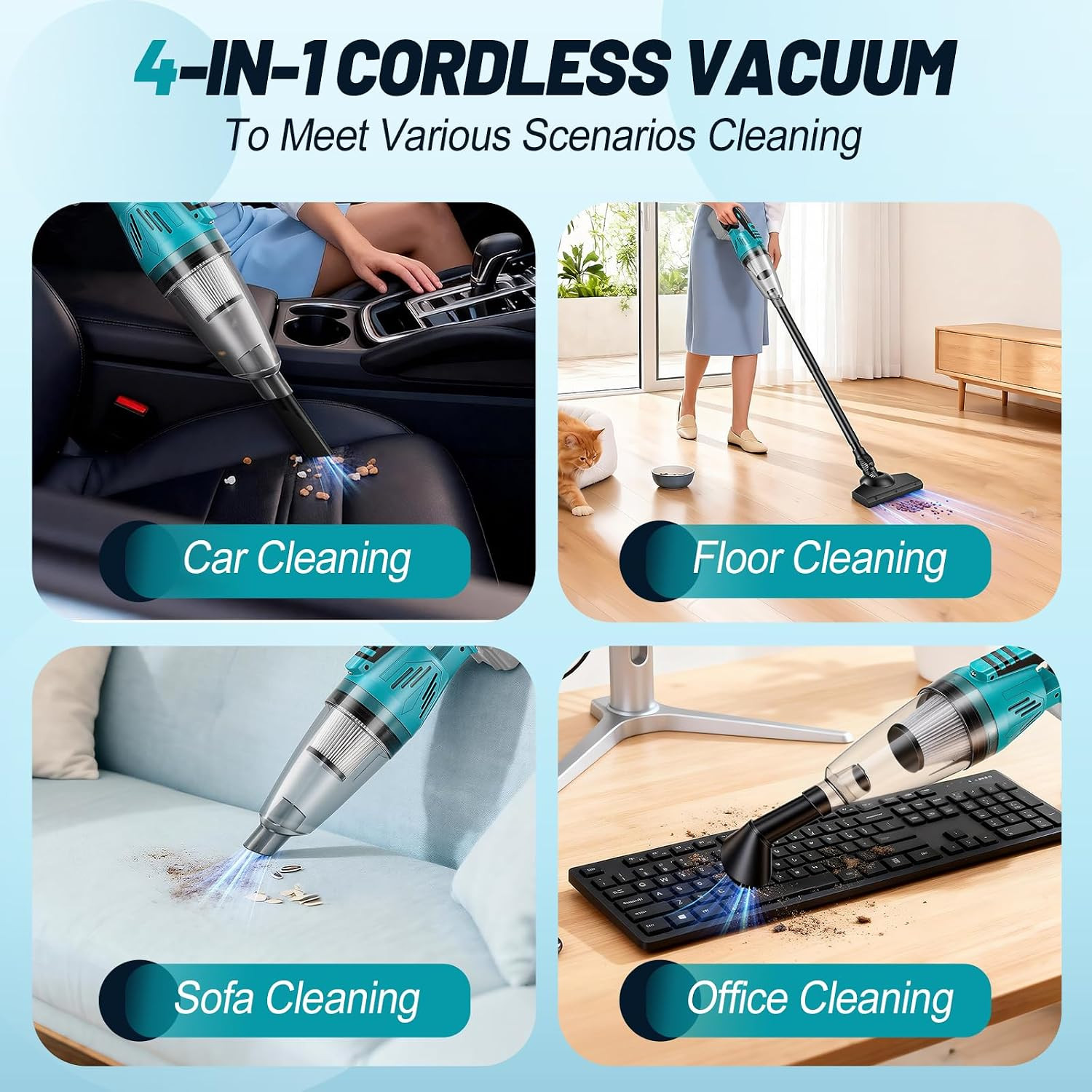 Cordless Vacuum Cleaner Compatible with Makita 18V Battery, Handheld Battery …