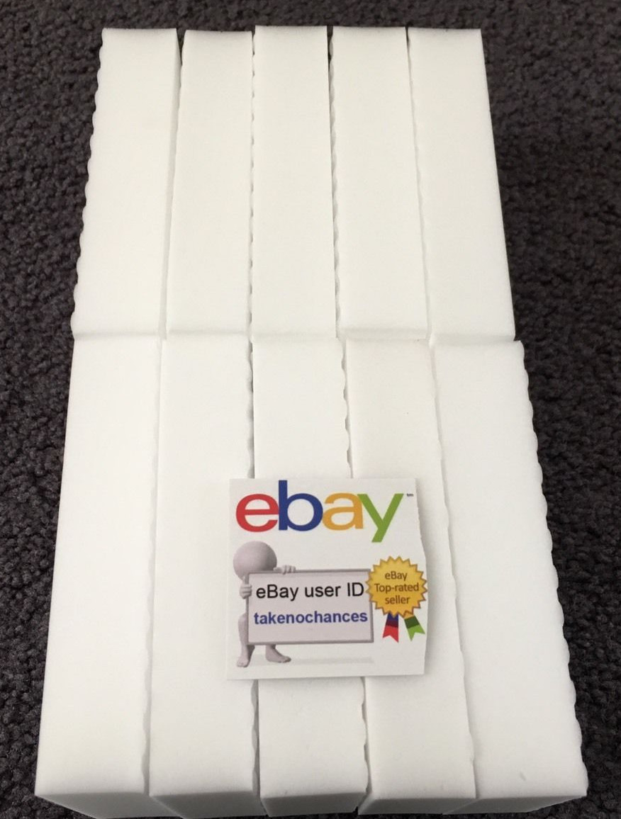 10 PACK Melamine Sponge Eraser Heavy Duty Extra Durable 3/4″ Works Like Magic!