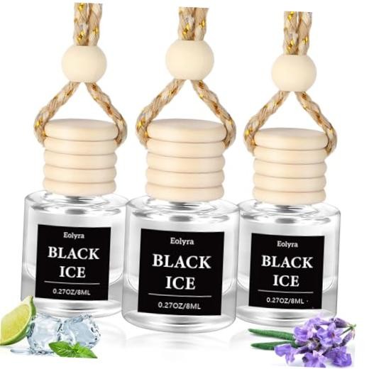 Hanging Car Air Freshener (Pack of 3) : Luxury Car Perfume for Women Black ice