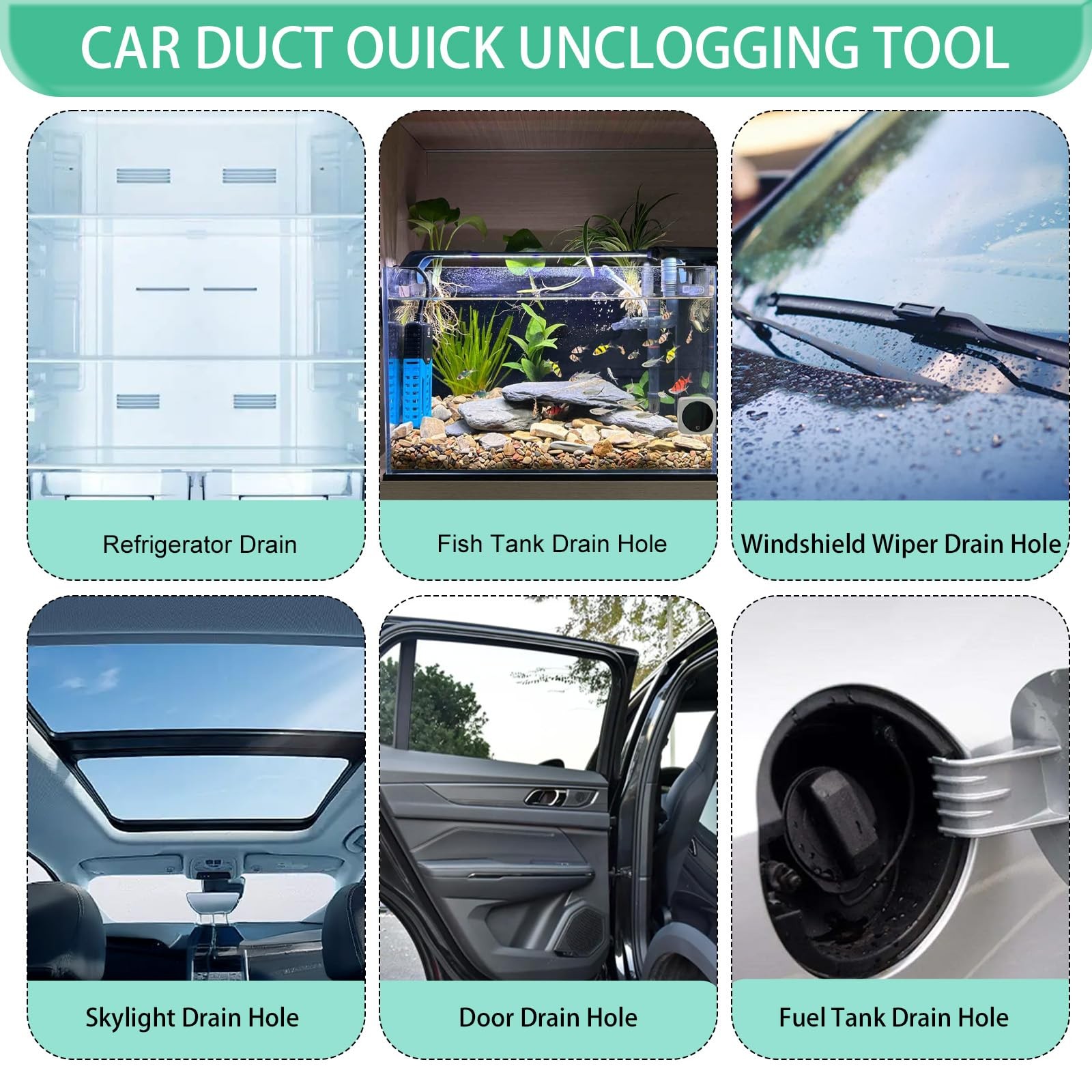 Auto Sunroof Drain Cleaning Tool,120inch Long Pipe Cleaner for Car,flexible New