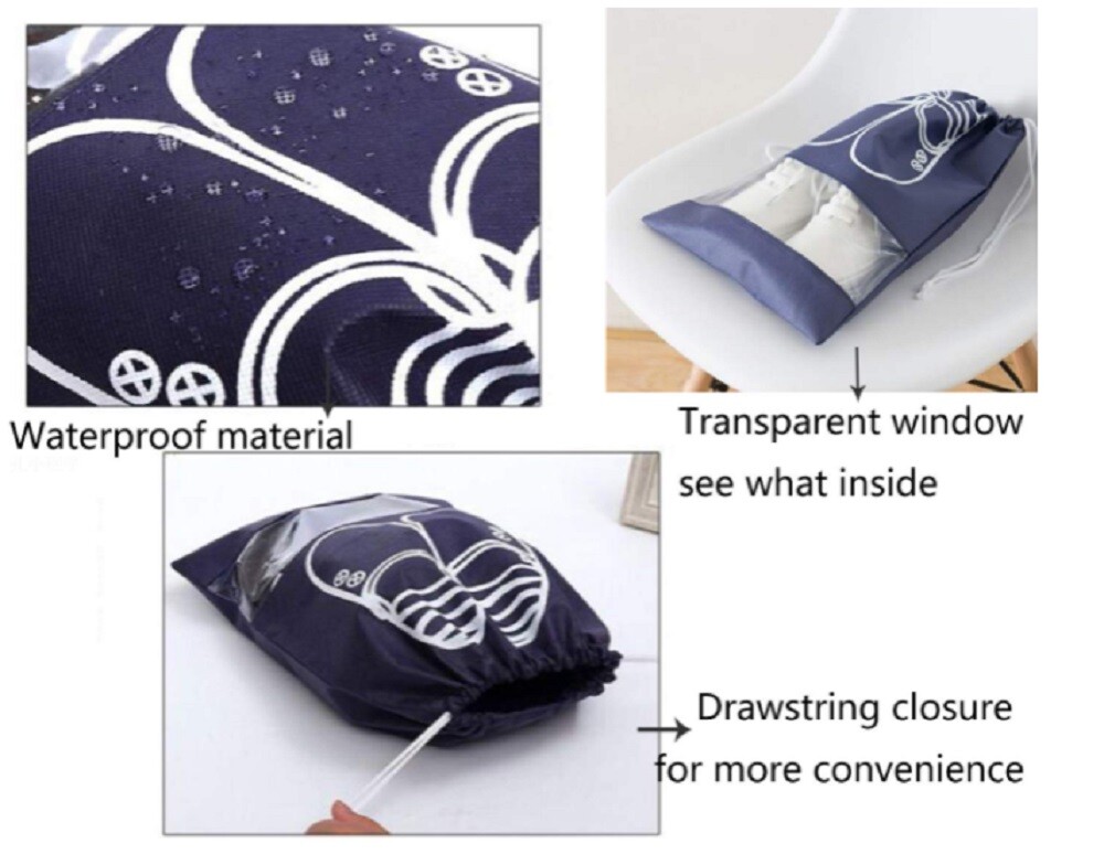 8-Piece Drawstring Travel Shoe Bags Set – Dust-Proof Storage Pouch Organizer