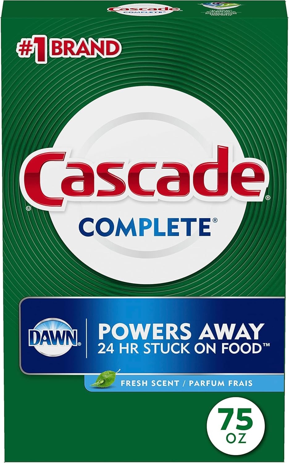 Cascade Complete Powder Dishwasher Detergent, Fresh Scent 75 oz White(Pack Of 1)