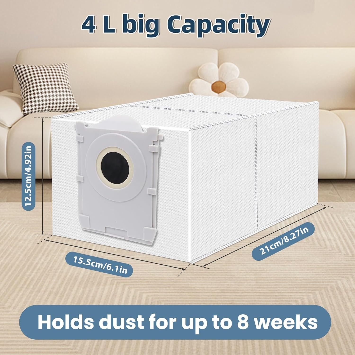 12 Pack Dust Bags Compatible with ECOVACS DEEBOT X9S X9 PRO X8 PRO OMNI T80S