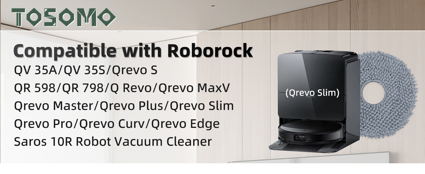 8 Pack Mop Pads for Roborock QV 35A/Qrevo S/Q Revo/Qrevo Pro/Qrevo Plus/Qrevo