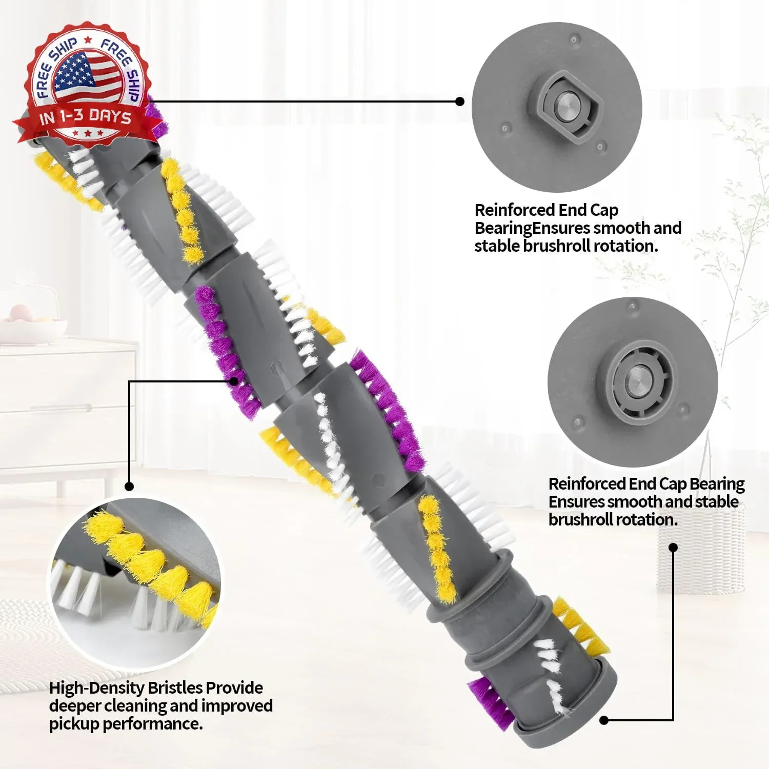 Vacuum Brush Roll & Belt Kit Durable ABS Pet Hair for Upright Cleaners