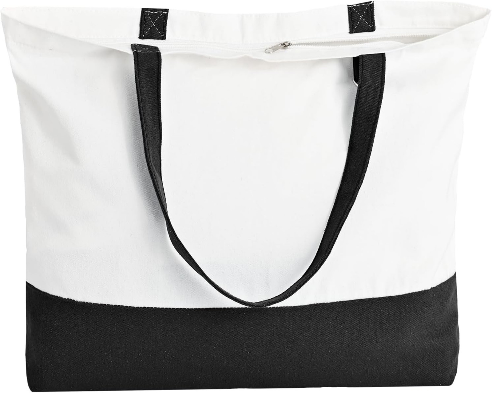 Large Khaki Canvas Tote Bag with Zipper | Reusable Grocery & DIY-Friendly