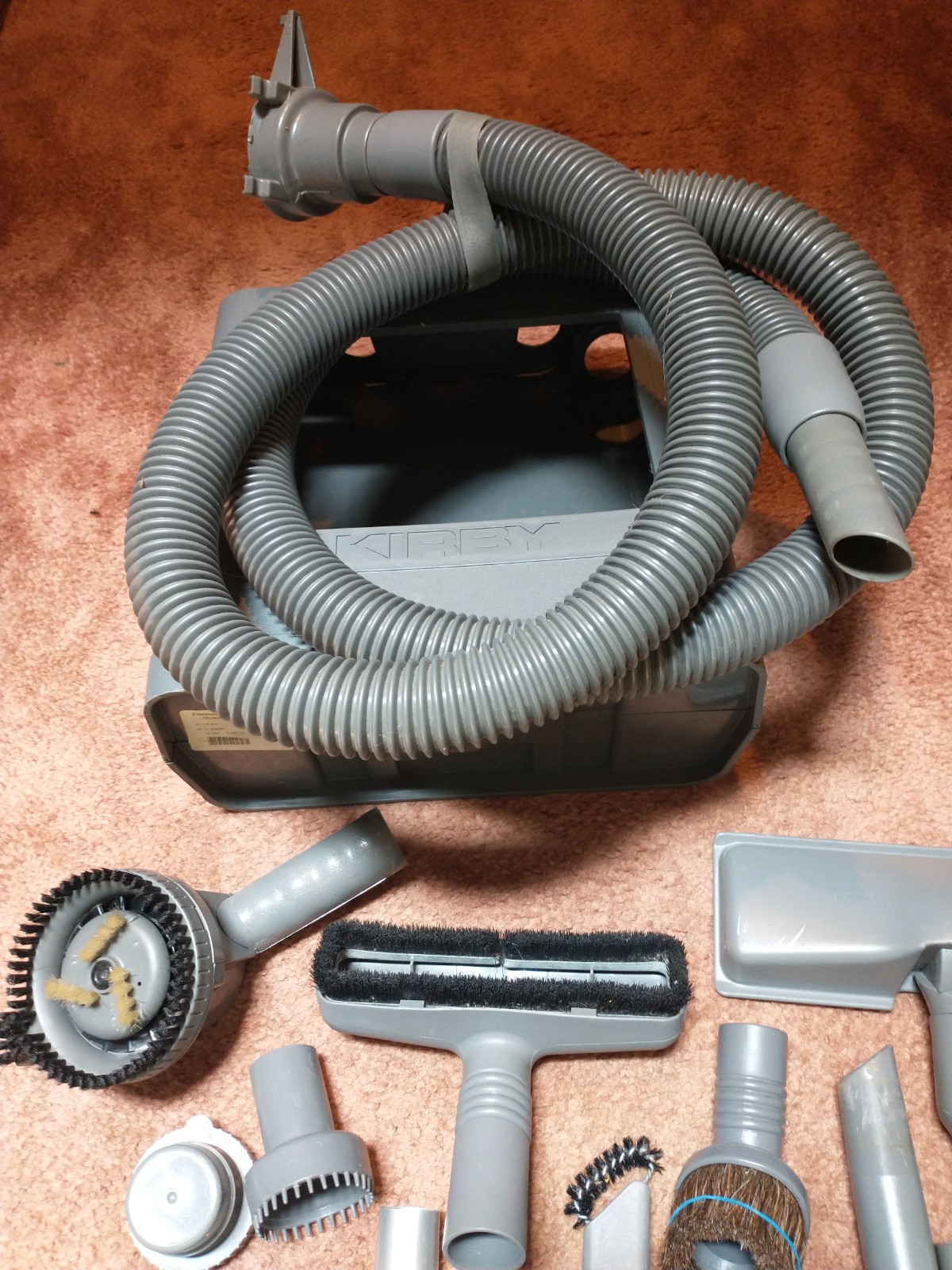 Kirby Vacuum Accessories Storage Caddy Hose Wands Tools & 3 Belts 20 pcs Used