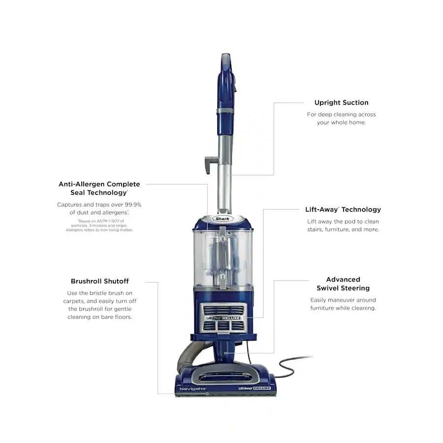 Shark NV360 Upright Vacuum Navigator Lift-Away Deluxe with Large Dust Capacity