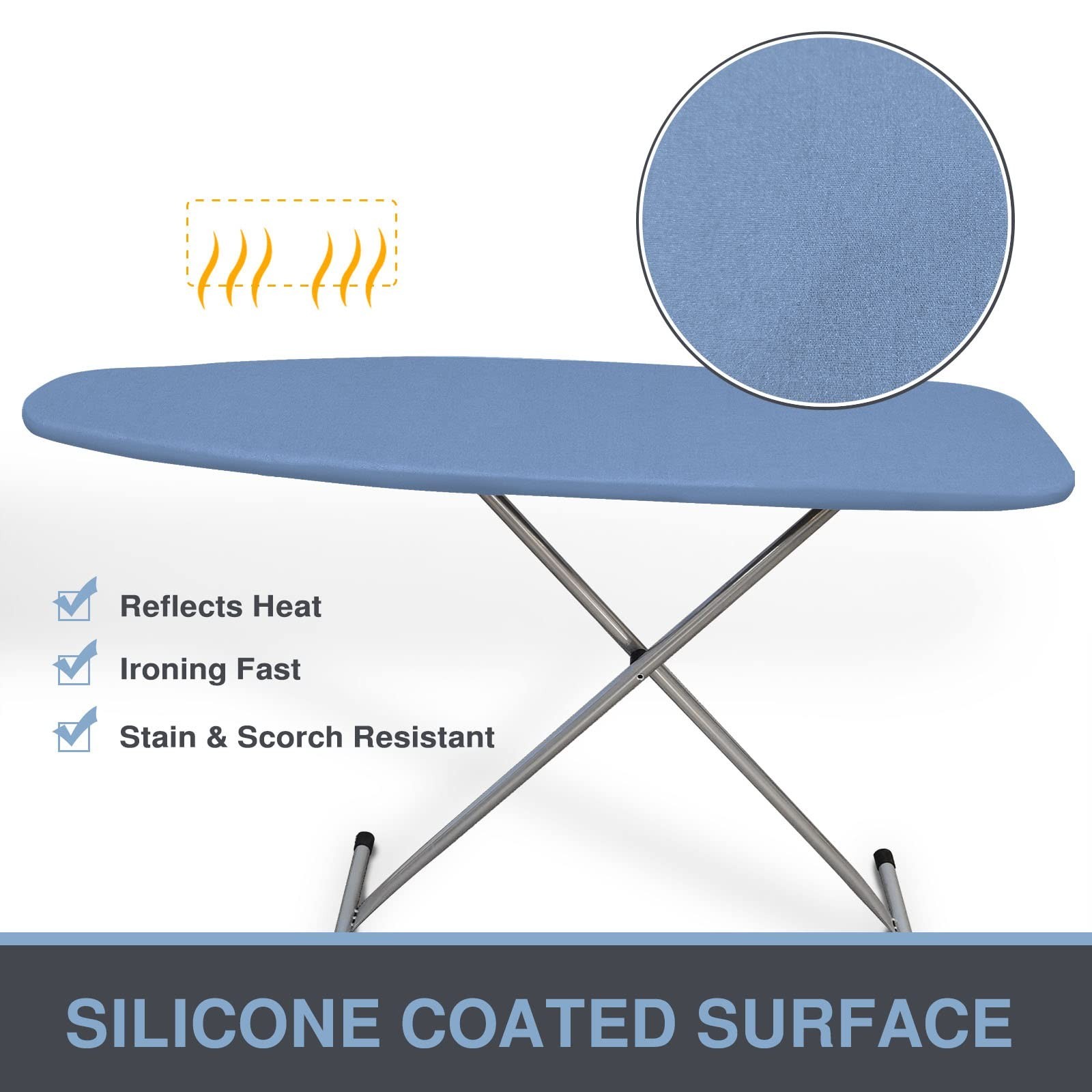 Extra Wide Ironing Board Cover & Pad 18×49 | Thick Padding, Scorch Resistant, Ea