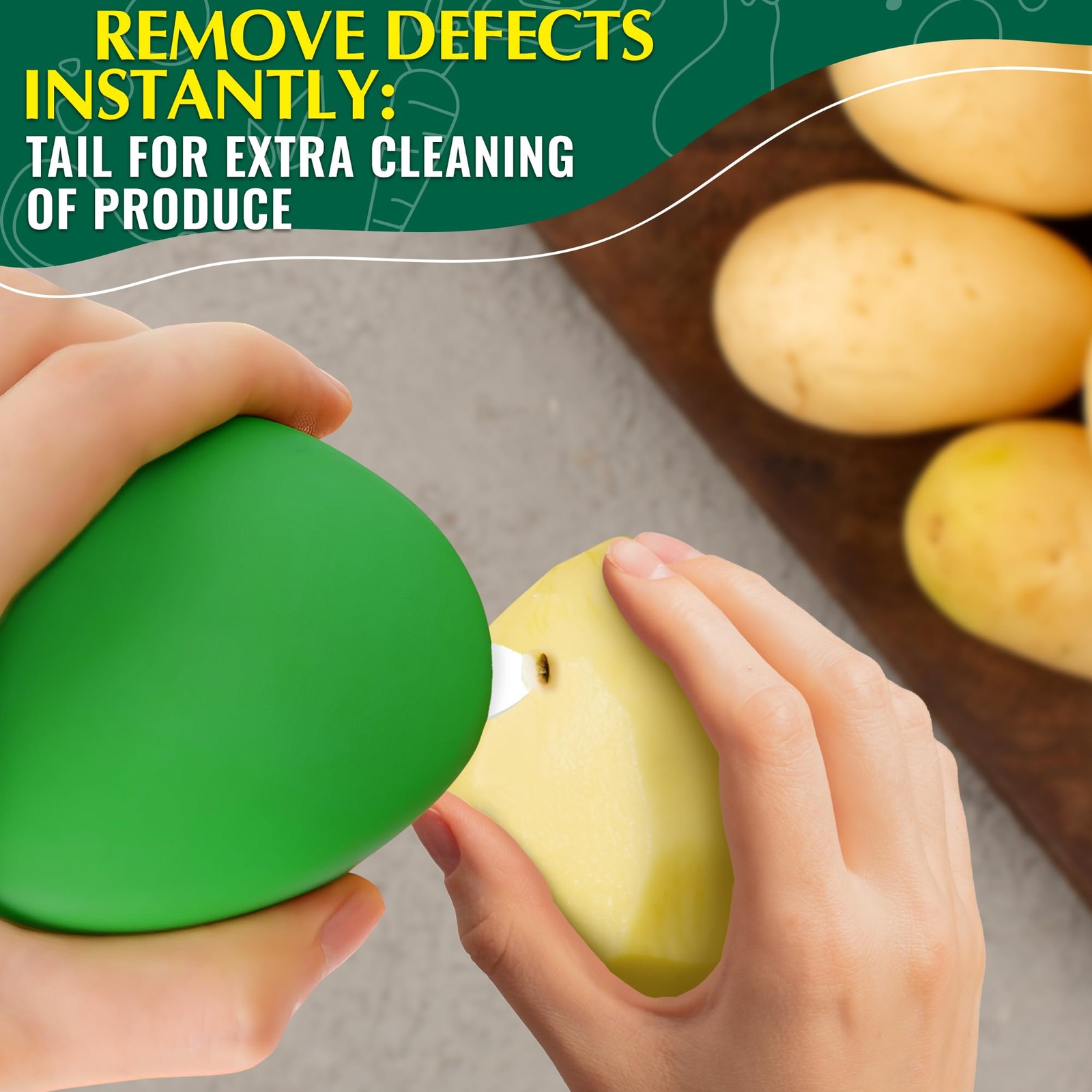 2 Pcs Vegetable Brush Scrubber – 2.3 x 3.9 Potato Brush Scrubber for Food wit…