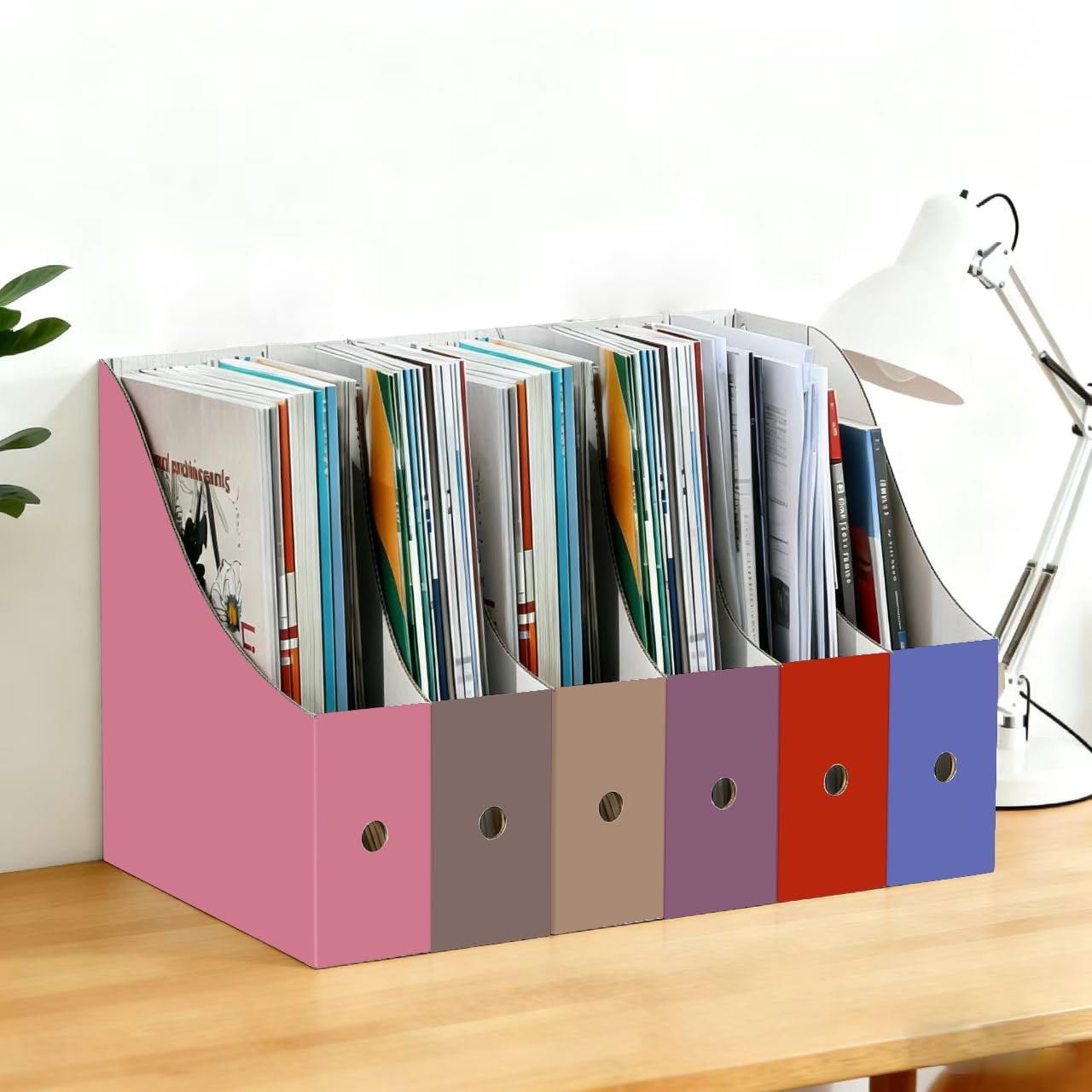 24 PCS Magazine File Holder Desk Book Bins 10.6×10.2×3.5 Inch Cardboard