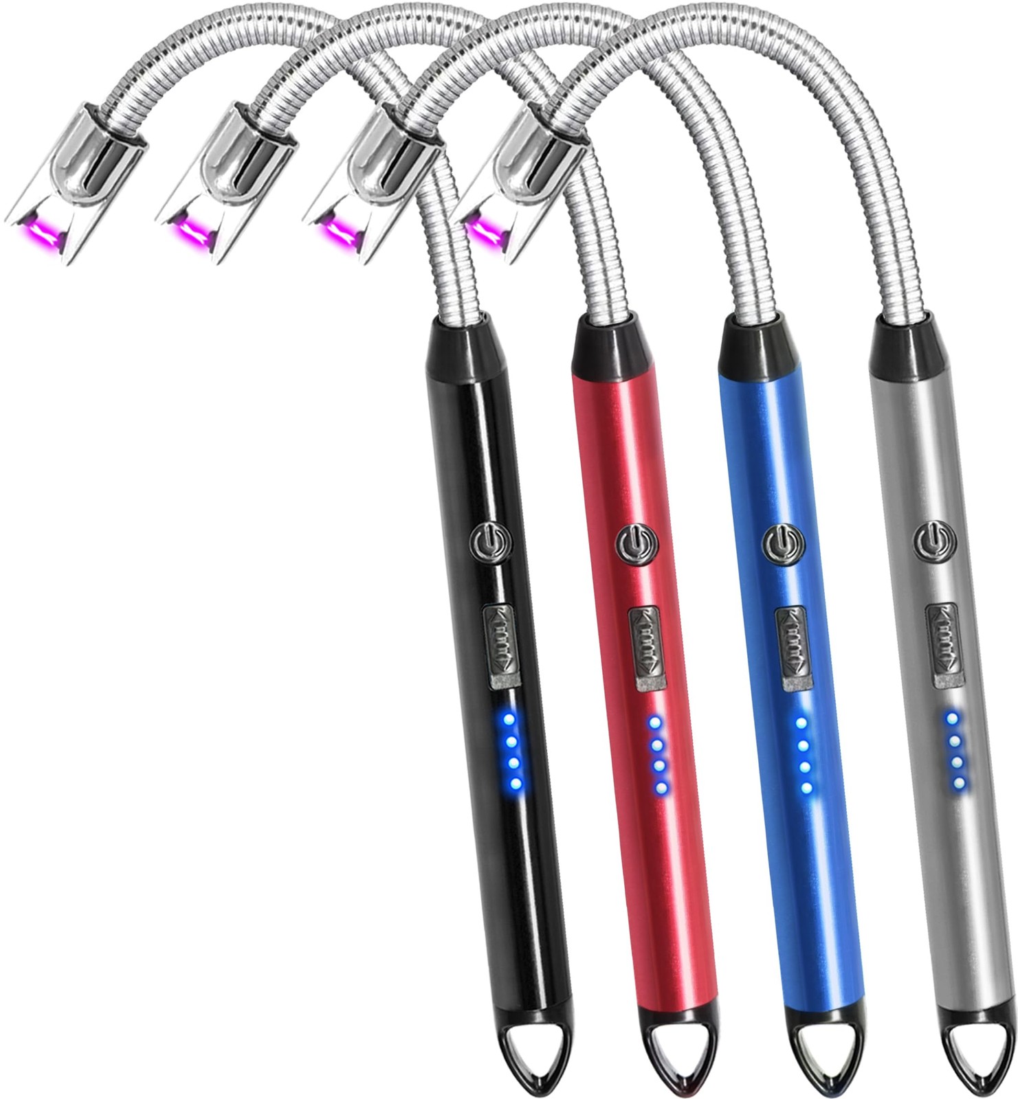 4 Pack Candle Lighter Electric 11 x 0.5 x inches, Black+red+blue+silver