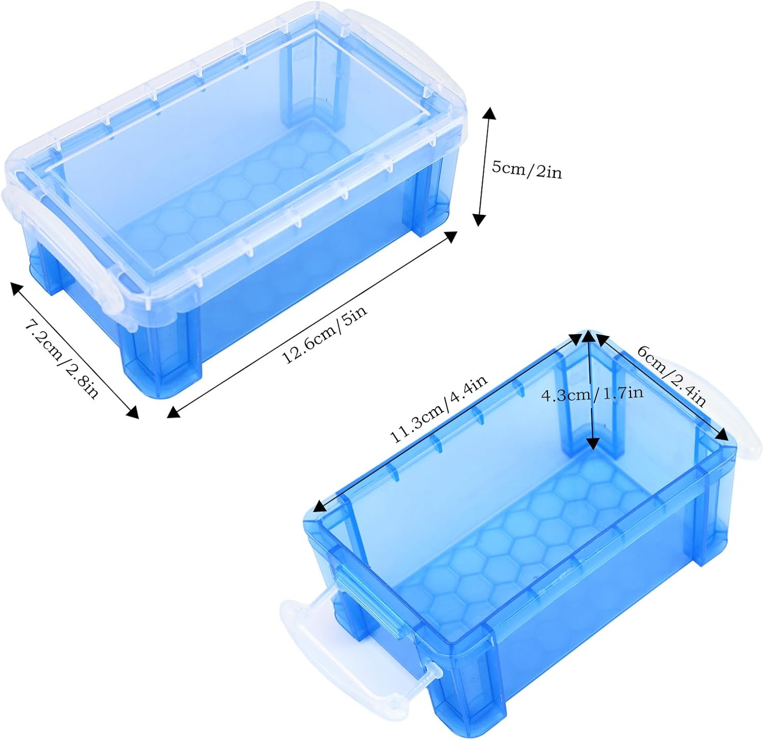 6 Pack Small Plastic Storage Boxes Mini Organizer Bins Stackable Totes with Lids