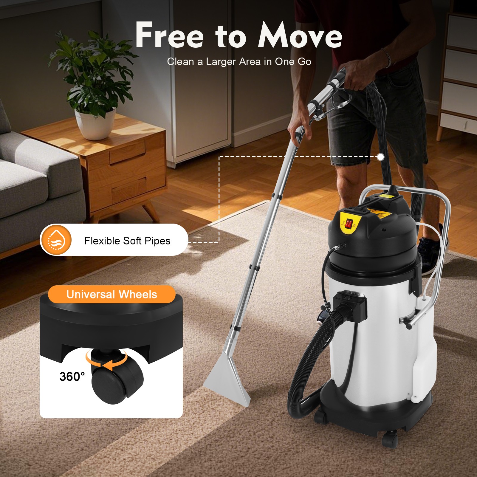 40L 3in1 Commercial Carpet Cleaning Machine, Vacuum Cleaner Extractor