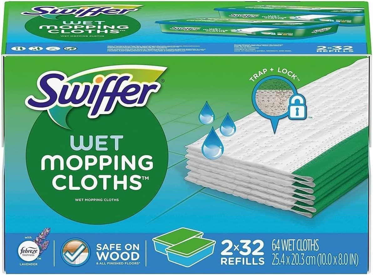 Swiffer Sweeper Wet Refills, (64 Count) – Lavender & Vanilla Comfort