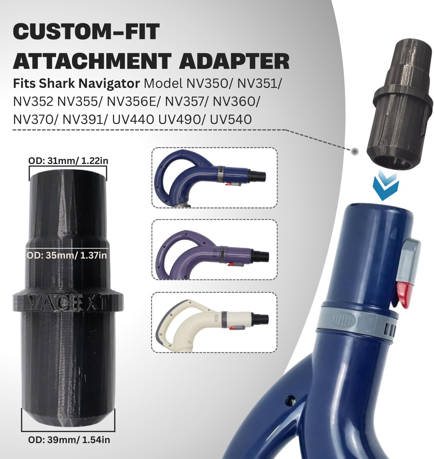 1 1 4″ 32mm Vacuum Attachments Compatible with Shark Navigator Lift Away NV350