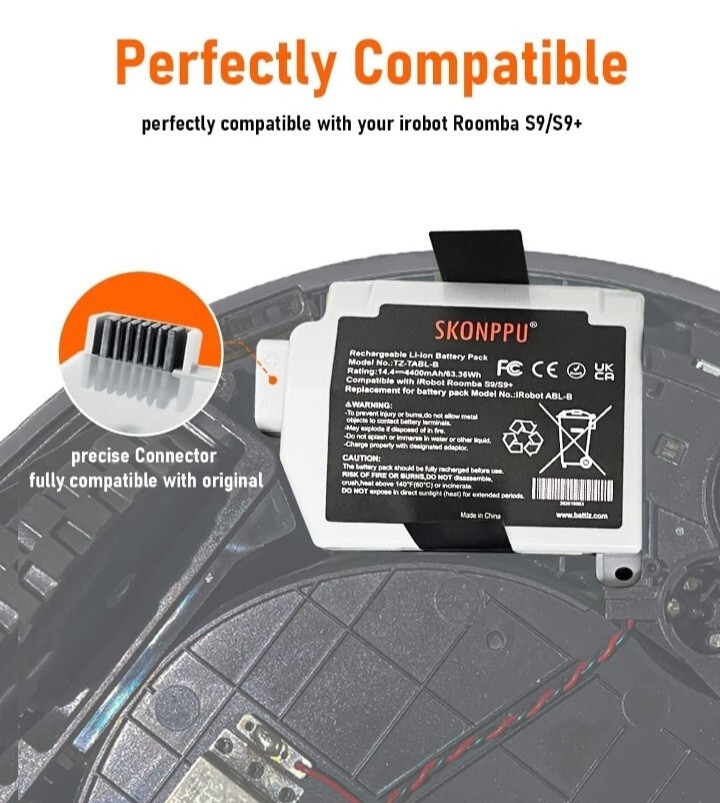 Tenfanic Replac Battery for iRobot Roomba S9 9150 + S9+ 9550 Robot Vacuum