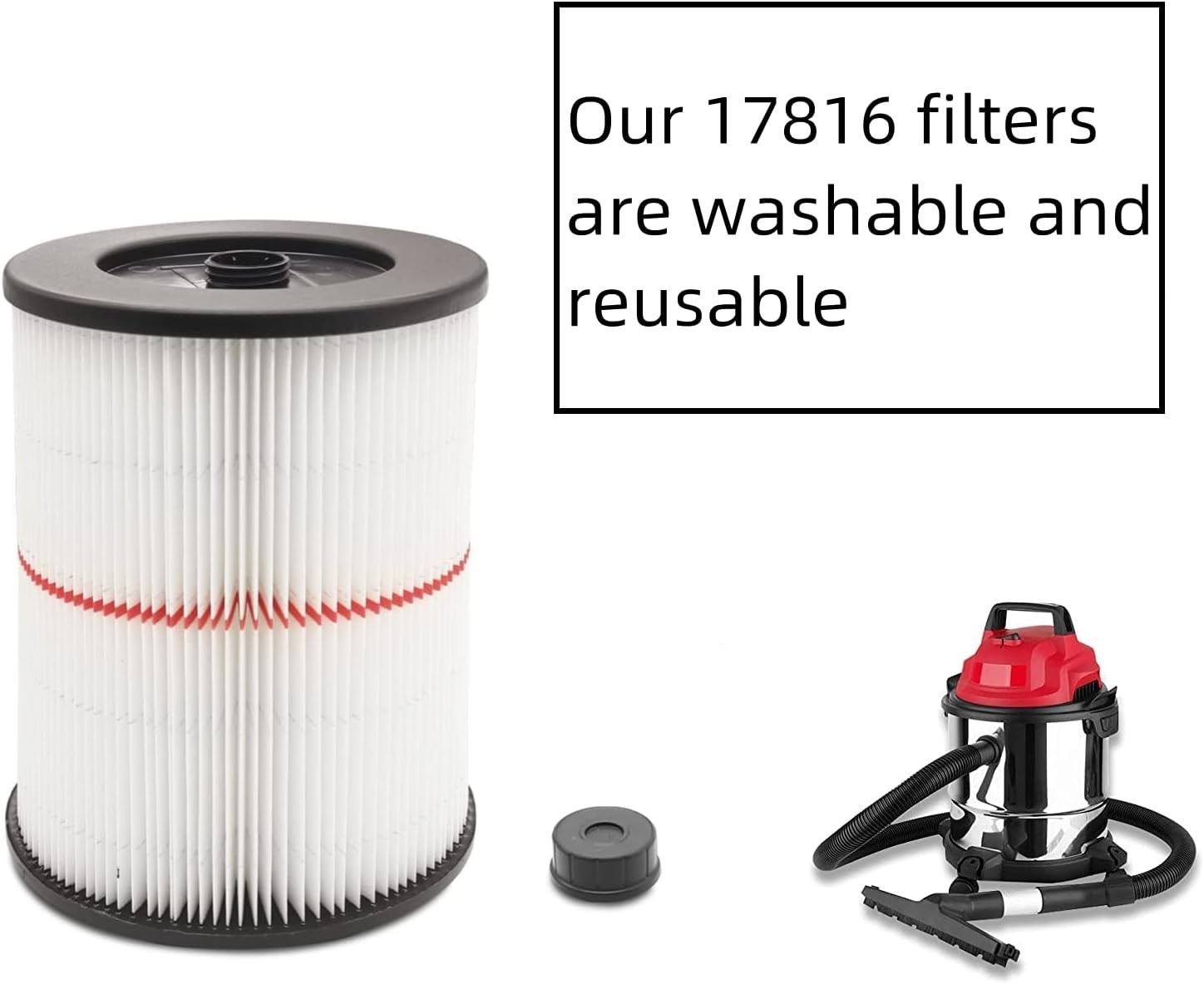 17816 Replacement Filter for Craftsman 17816, 9-17816 Wet/Dry Vacuum Cleaner Com