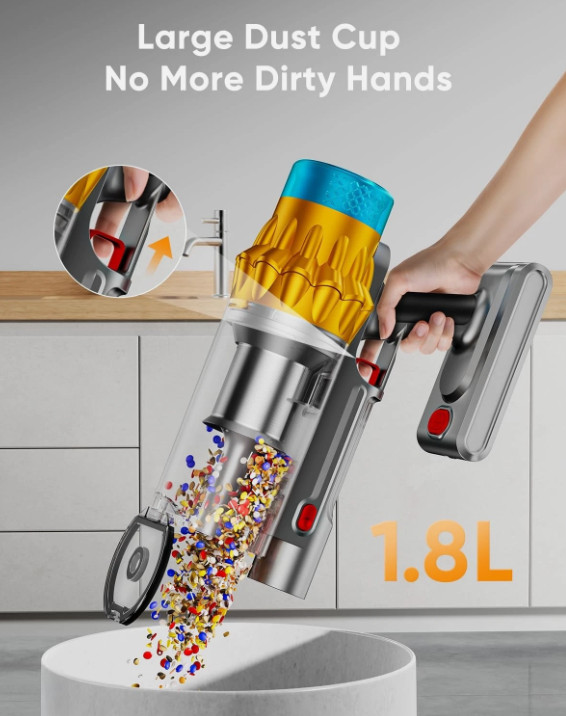 AIDTIPS Cordless Vacuum Cleaner, 600W/50KPA/70 Mins Vacuum Cleaners for Home …