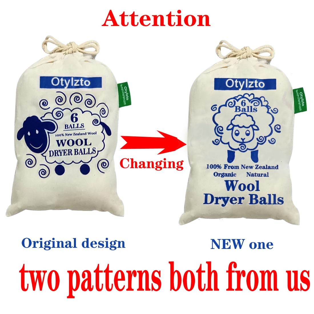 Otylzto Wool Dryer Balls 6-Pack, Drying for 6 Count(Pack of 1)