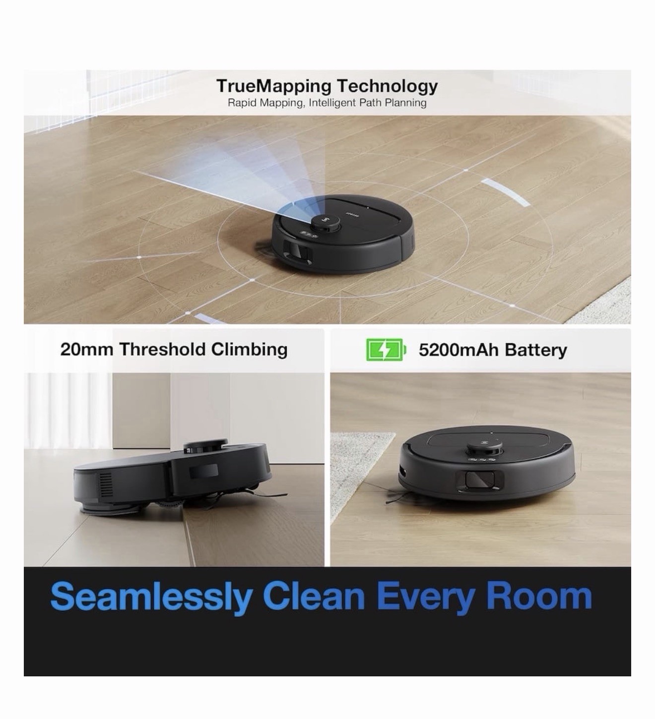 ECOVACS DEEBOT N20 Plus Robot Vacuum and Mop,with Bagless Self Emptying Station