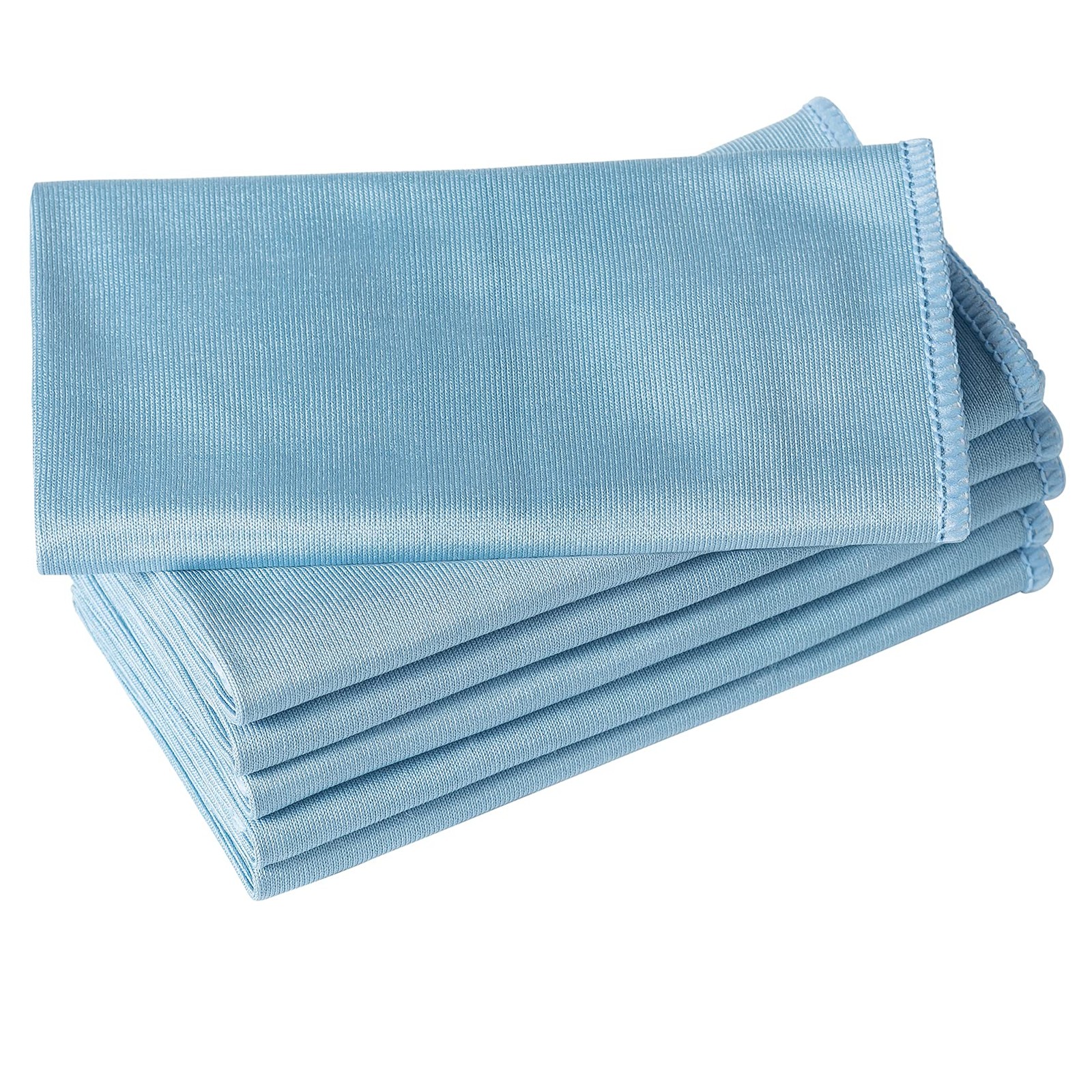 Puomue 6 Pack Microfiber Glass Cleaning Cloth, 16 Inch X 16 Inch, Lint Free Quic