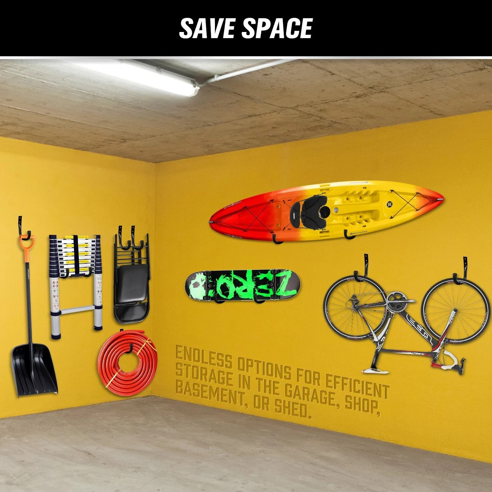 12 Pack Heavy Duty Garage Storage Hooks Wall Mount J Hooks for Hanging Tools