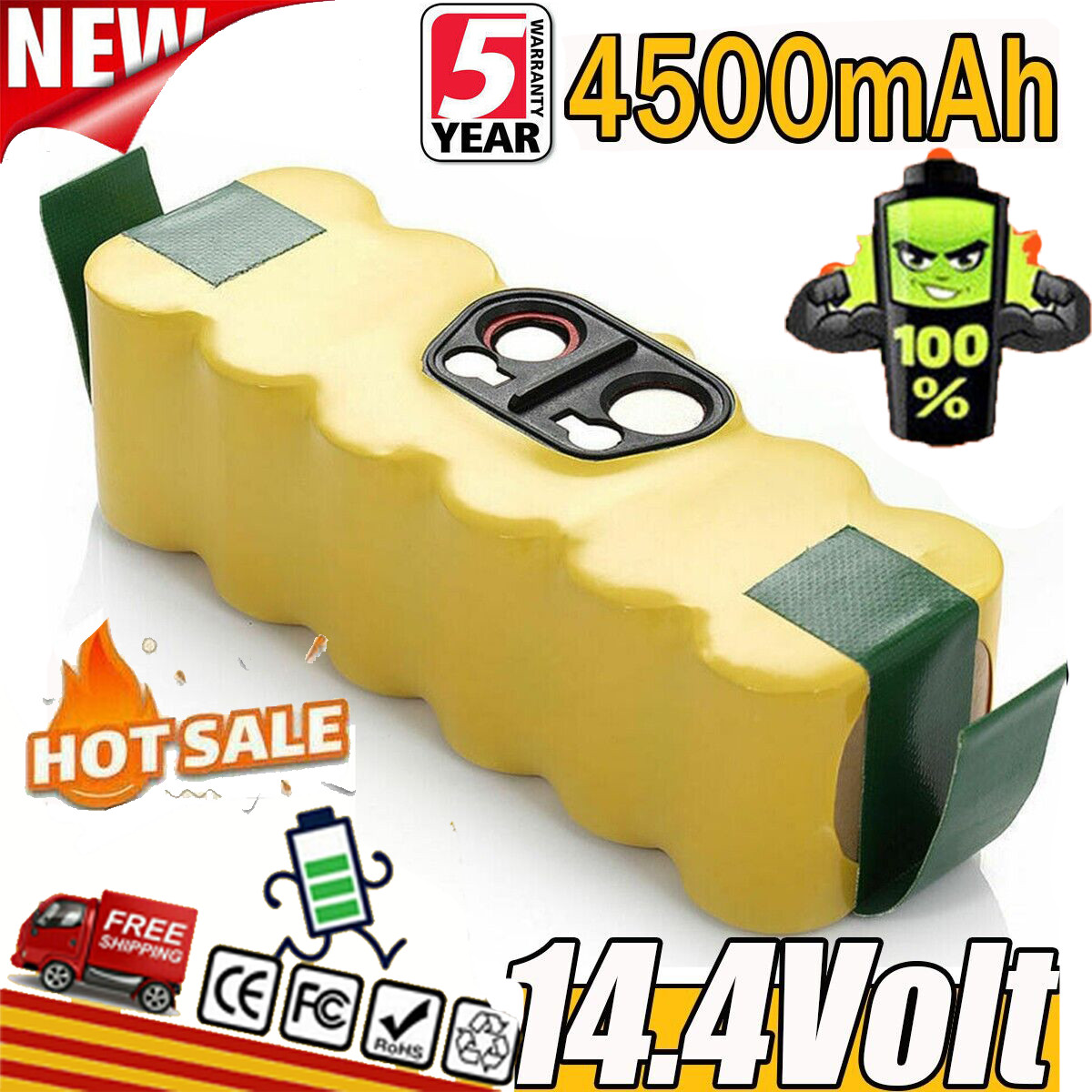 14.4V Battery for IROBOT ROOMBA 500 530 700 600 Series Ni-MH 540 770 630 800 900