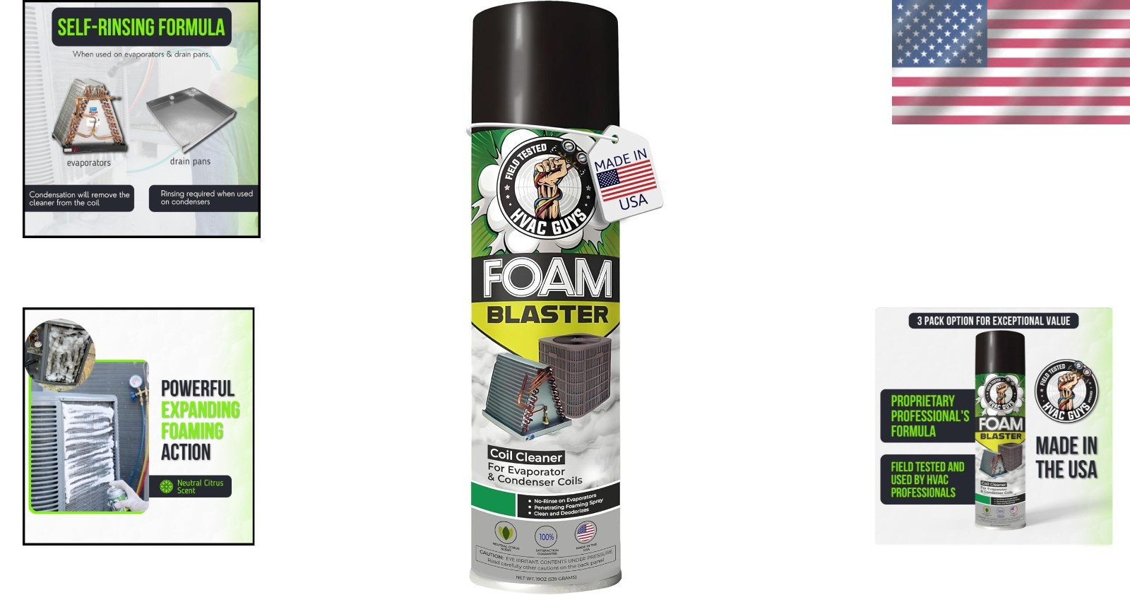 Citrus Scented Foam Cleaner for HVAC Systems 18 Fluid Ounces No Rinse Needed