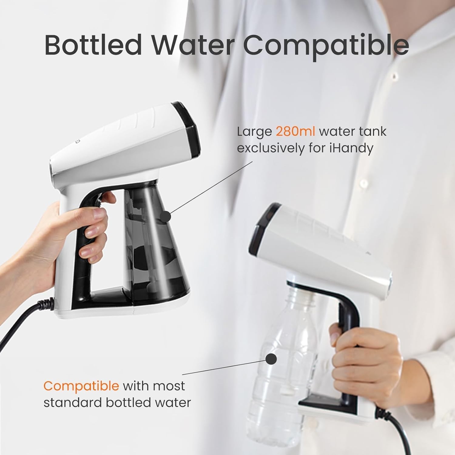 Compact Travel Steamer with 280ml Reservoir – Turbo Steam for All Fabrics