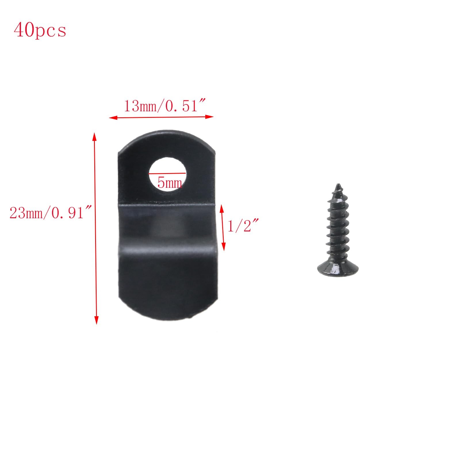 Mewutal 40pcs 1/2″ Depth Flat Offset Canvas Clips, Black 1/2″,