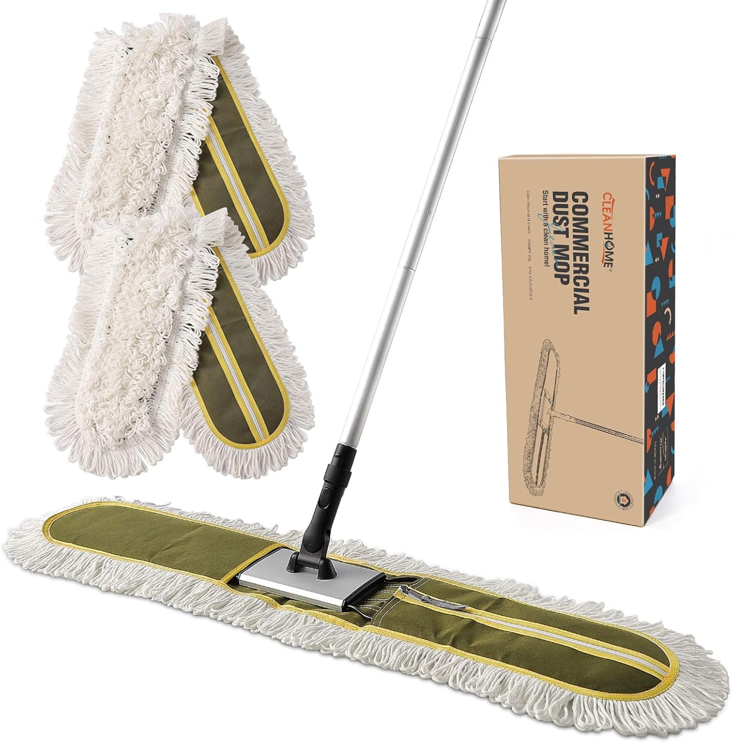 36″ Commercial Dust Mops for Floor Cleaning Heavy Duty Floor Duster Mop with …