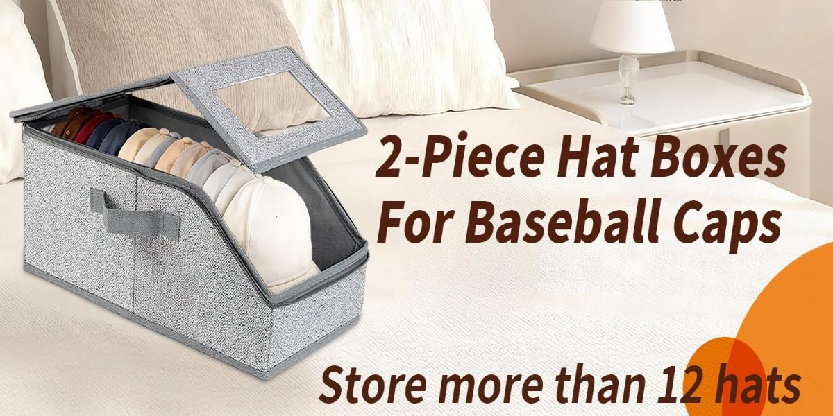 2/1 Pack Hat Storage Boxes for Baseball Caps – Stackable Clear with Window Lid,