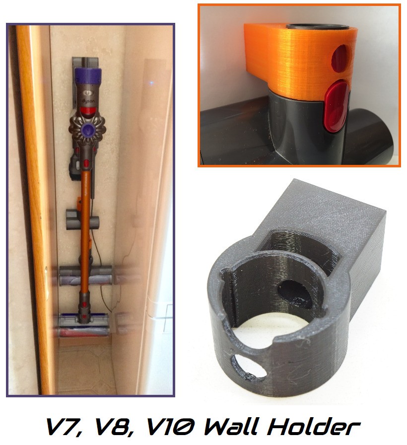 Wall Mount for Dyson V7, V8, and V10 Vacuum Accessories – store extra heads!