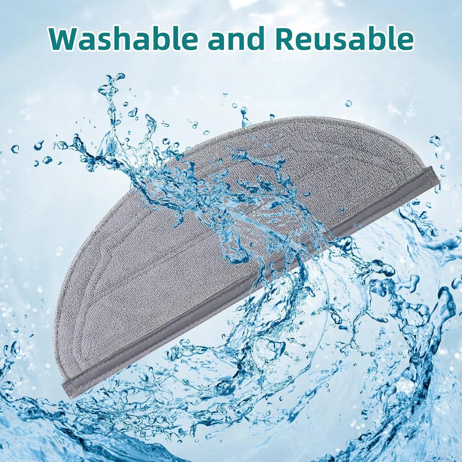 6 Pack Reusable Mop Pads for Roborock Q10 S5, Q10 S5+ Robot Vacuum | for Q10 VF,