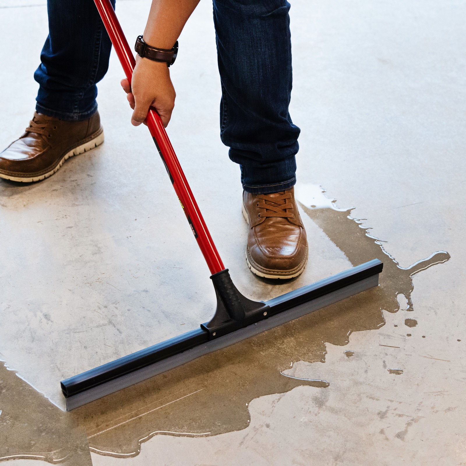 Libman 24in. Soft Rubber Floor Squeegee, 55in.L Handle, Model# 515