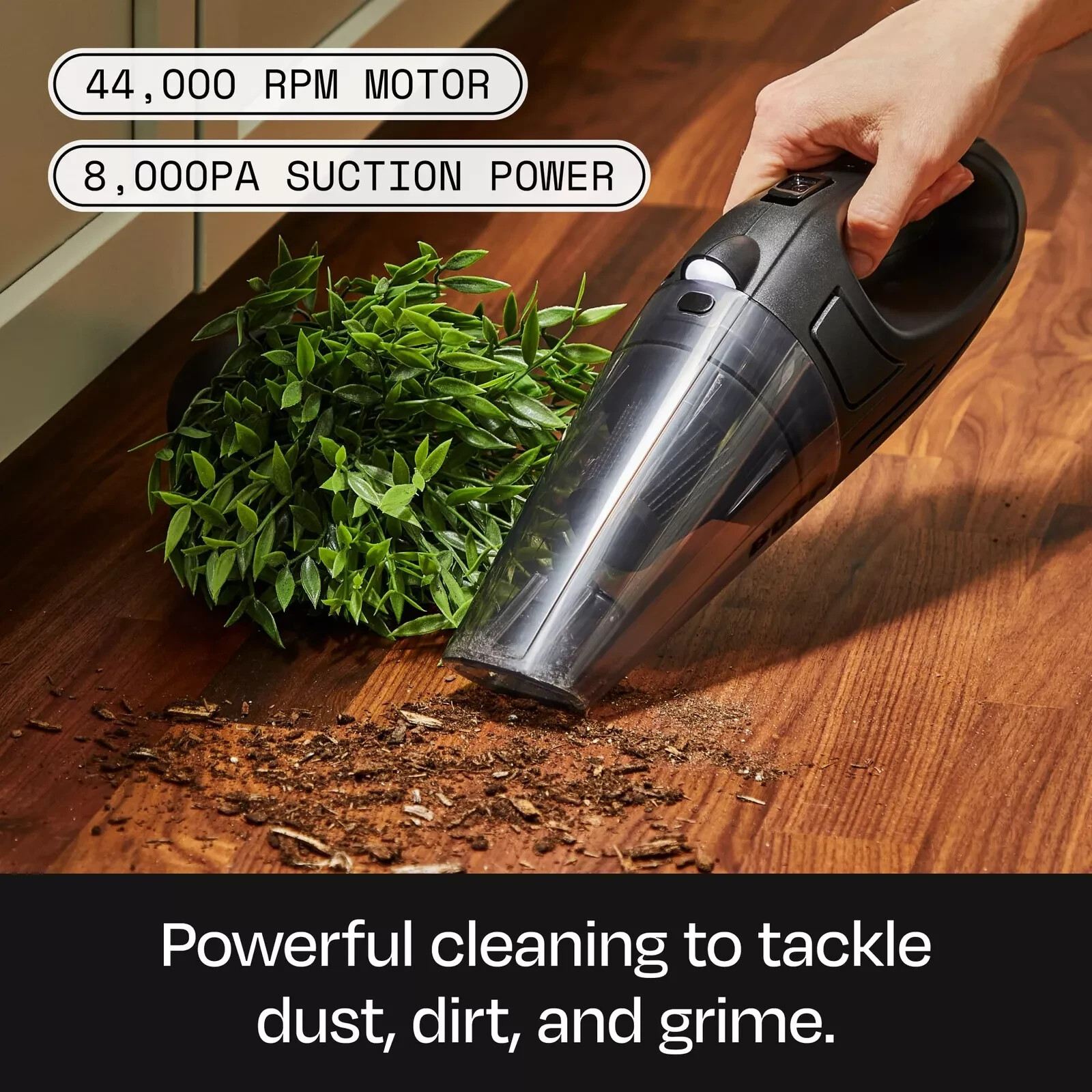 Handheld Vacuum Cleaner Portable Rechargeable Compact 350ml 20min Crevice Tool