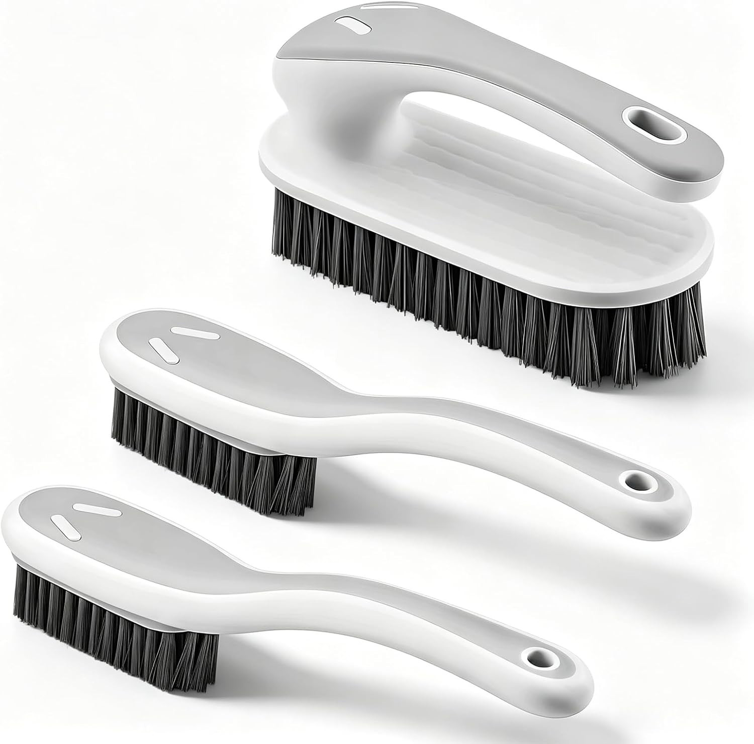Soft Bristle Scrub Cleaning Brush 3 Pack Laundry Brush Gray White | Soft Scrub B