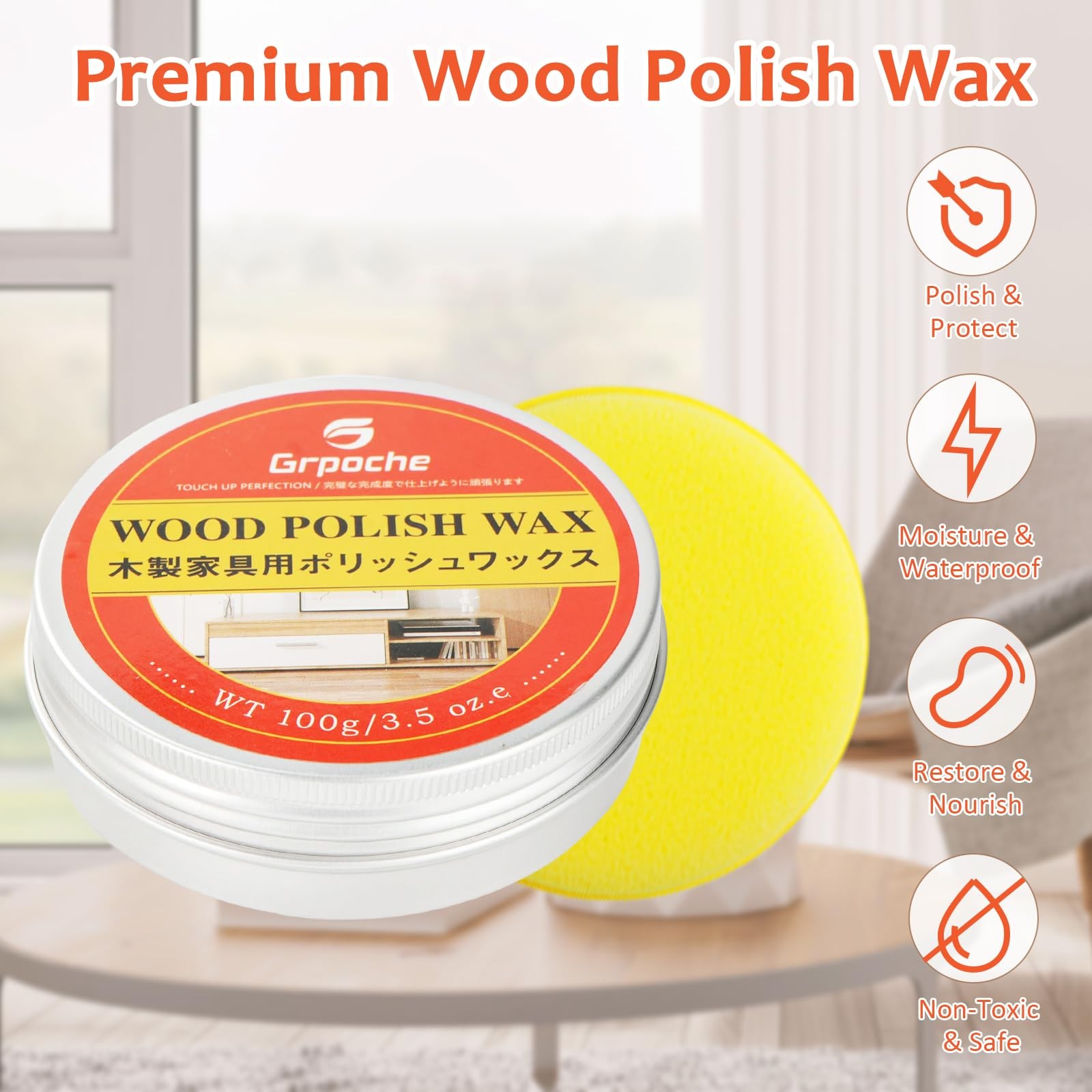 Wood Wax for Furniture, Paste Wax for Wood Floor Polish, Conditioner, Cleaner…