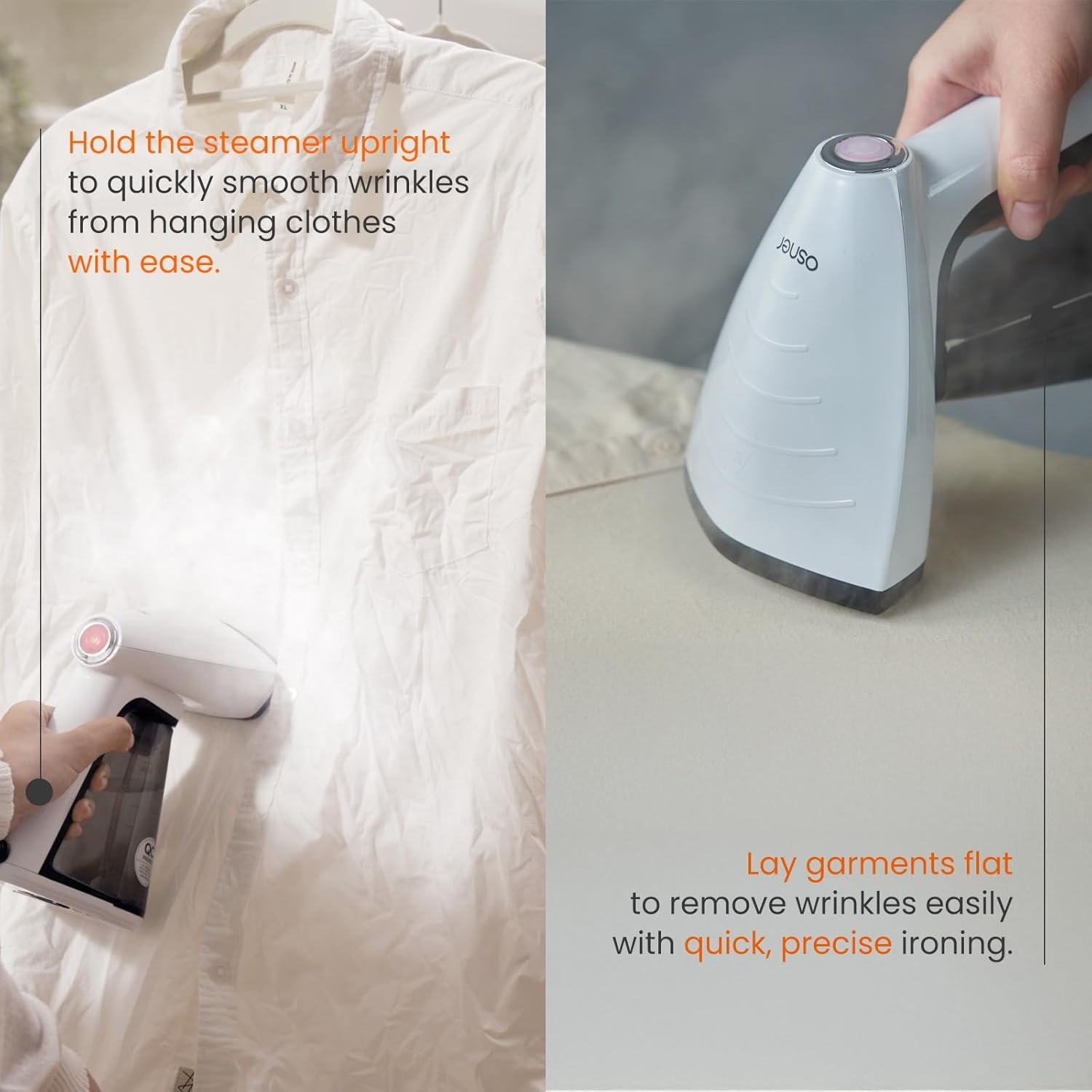 Compact Travel Steamer with 280ml Reservoir – Turbo Steam for All Fabrics