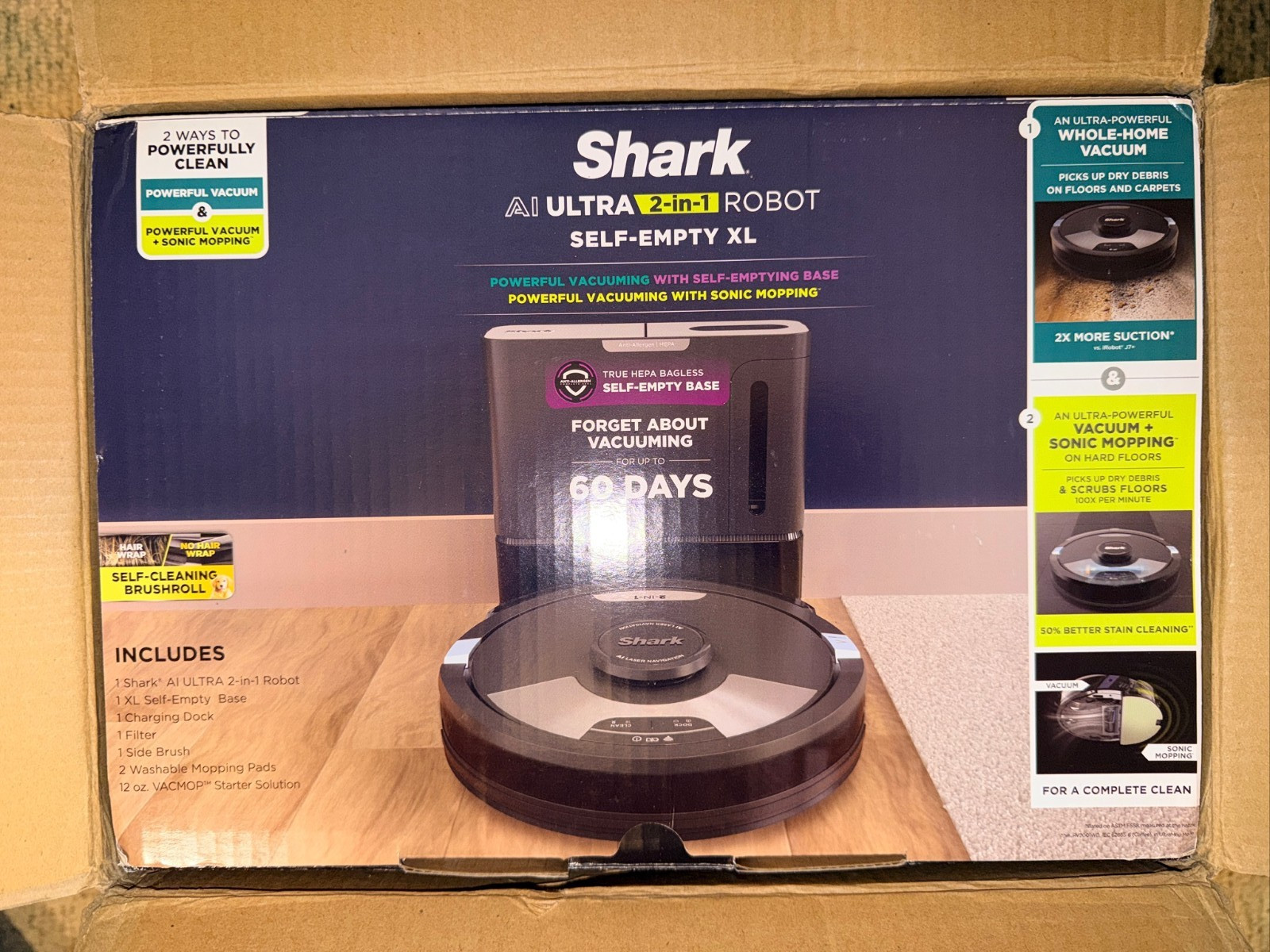 Shark AI Ultra 2-in-1 Cordless Robot Vacuum RV2610WA – NEW IN BOX
