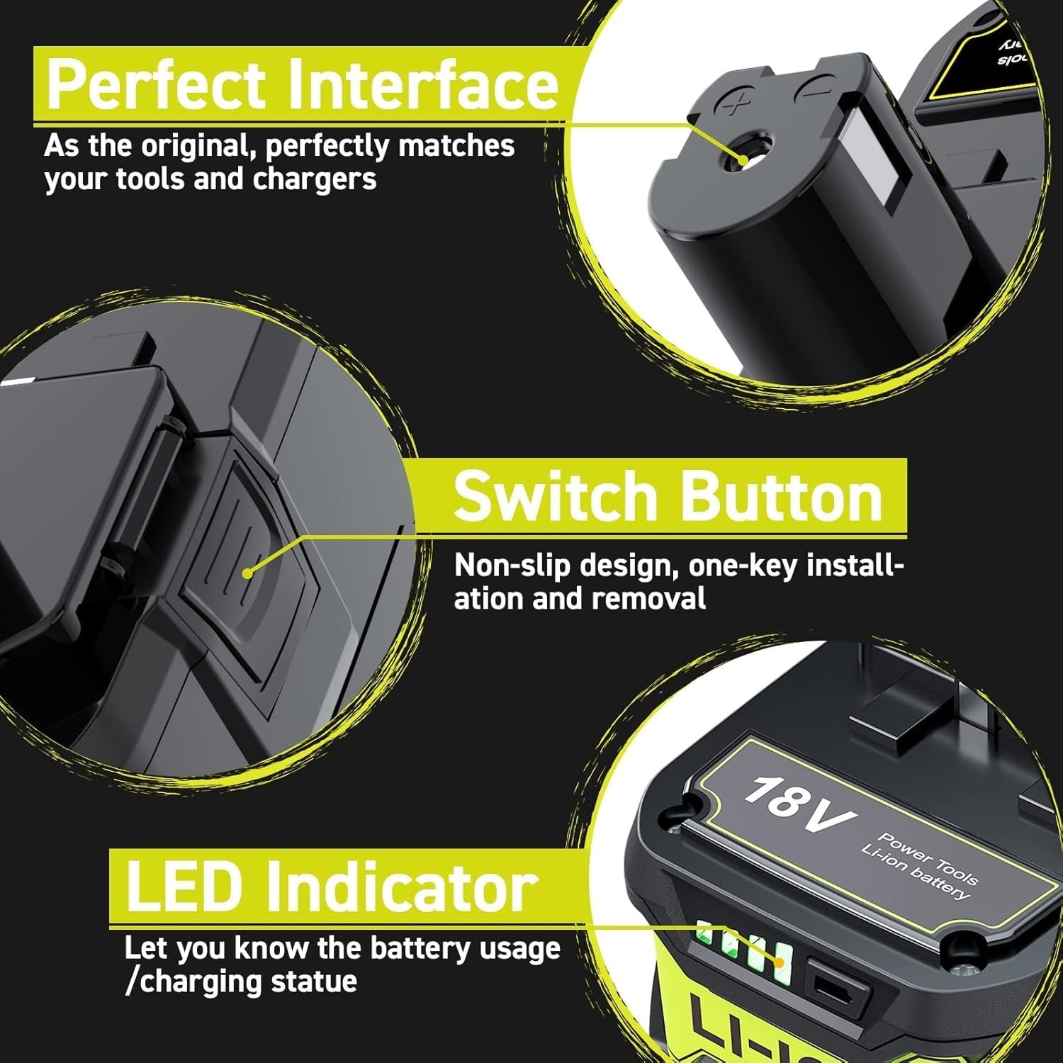 2Pack 8.0Ah 18 Volt Replacement for Ryobi 18V Battery Lithium ONE+ Plus P108 …