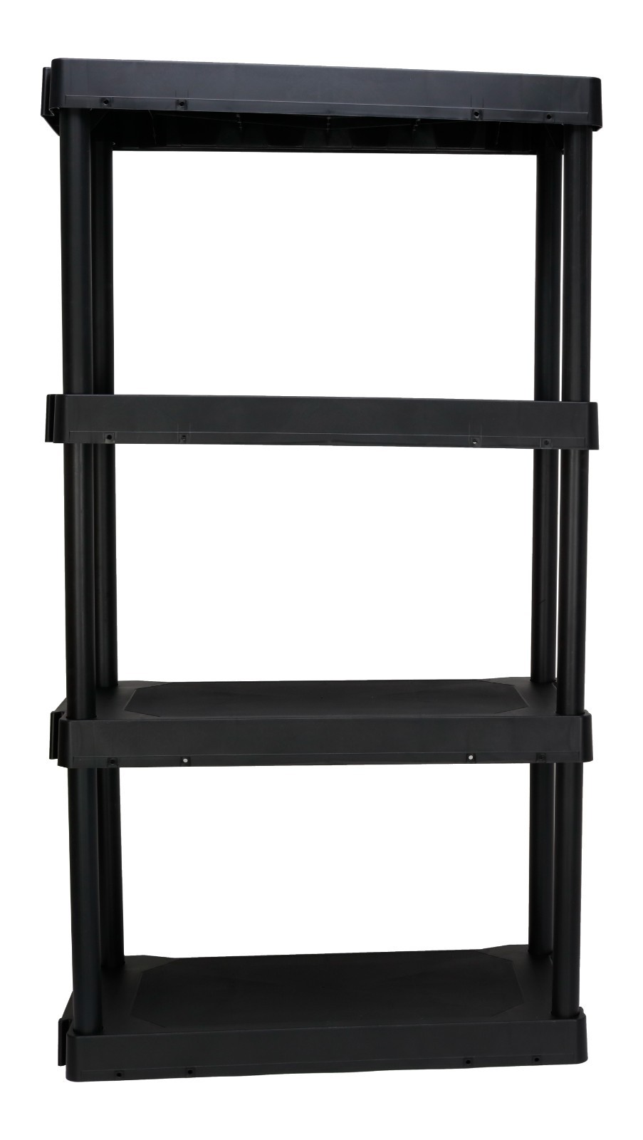 Hyper Tough 4 Tier Storage Shelving Plastic Heavy Duty Organizer Rack Black