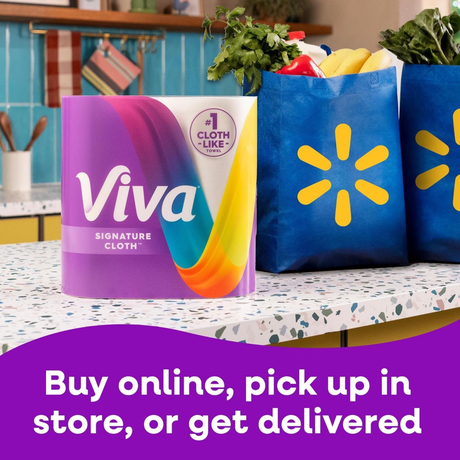 Viva Signature Cloth Paper Towels, 8 Triple Rolls, 129 Sheets per Roll